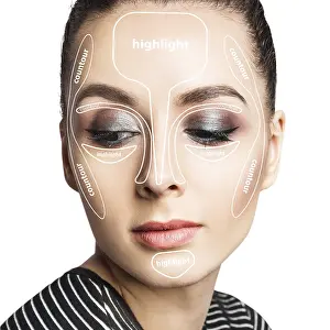 Glamorous Makeup Look Drucke: Contour and highlight tutorial makeup