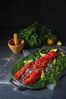 Seafood Meal Ideas Drucke: The cooked lobster on ice
