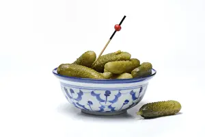 Central Europe Agricultural Crops Drucke: Cornichon, pickles in shell, Germany