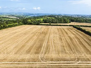Cornwall Drone Photography Drucke: Cornwall Fields and Farms from a drone