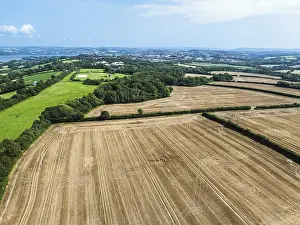 Cornwall Drone Photography Drucke: Cornwall Fields and Farms from a drone