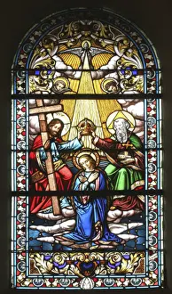 Lead Glass Window Design Drucke: Coronation of Mary