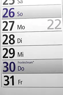 Empty Calendar Page Drucke: Corpus Christi