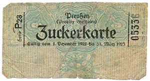 German Food Photography Studio Drucke: Coupon or permit to purchase sugar