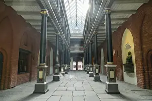 Gothic Style Architecture Germany Drucke: Courtyard, passageway with gallery