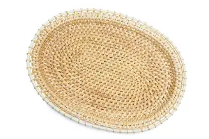 Handicraft Design Drucke: Craft. Top view of wicker tray