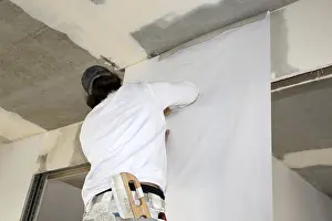 Construction Site Worker Drucke: Craftsman (painter) for wallpapering work