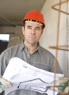 Construction Worker Drucke: Craftsman at work