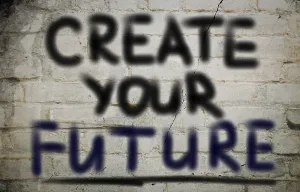 Abstract Symbolic Picture Drucke: Create Your Future Concept