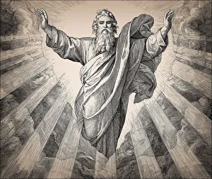 Julius Schnorr Von Carolsfeld Artist Drucke: The Creation of Light, Old Testament