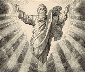 Julius Schnorr Von Carolsfeld Artist Drucke: The Creation of Light, Old Testament