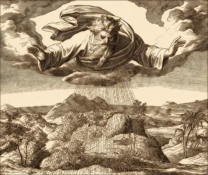 Deserted Landscape With Plants Drucke: Creation of Plants, Old Testament