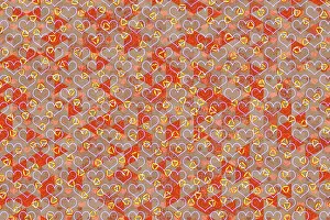 Symbolic Heart Shape Image Drucke: Creative abstract heart pattern background texture