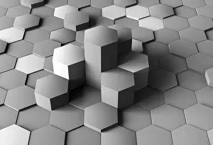Geometric Shapes Drucke: Creative background with grey shapes