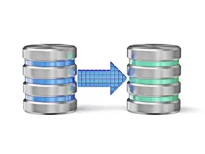 Data Transmission Protection Drucke: Creative database backup copy concept