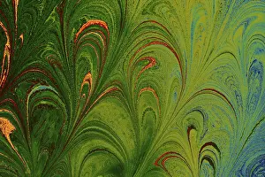 Ornate Decorative Pattern Drucke: Creative ebru art background with abstract paint