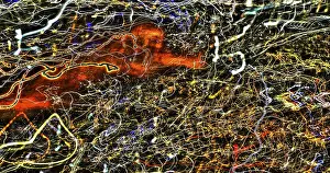 Abstract Night Shot Drucke: Creative shot, abstract, dancing light
