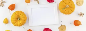 Creative Top View Photography Drucke: Creative Top view flat lay autumn composition