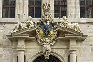 Historic Centre Germany Drucke: Crest with eagle and allegorical figures