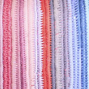 Cozy Atmosphere Drucke: Crochet background with different colors