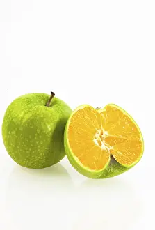 Healthy Eating Conceptual Image Drucke: Cross between an apple and an orange