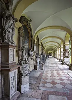 Burial Sites In Europe Drucke: Crypt arcades, grave counters in the arcade of St