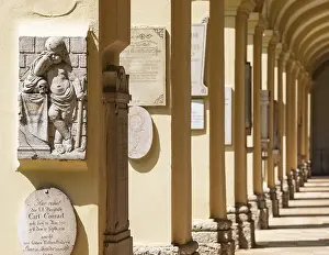 St Peter Church Building Drucke: Crypt arcades, grave counters in the arcade of St