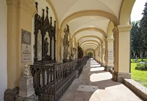 Pillar Hall Construction Drucke: Crypt arcades, grave counters in the arcade of St