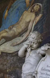 Crypt Arcades In Austria Drucke: Crypt arcades, grave counters in the arcade of St