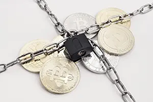 Online Data Protection Drucke: Cryptocurrency security concept