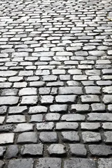 No People On The Road Drucke: Cube stone structure of Prague road