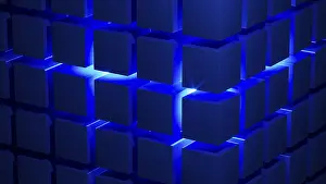 Installationskunst Drucke: Kubusstrukturen erzeugen eine fesselnde geometrische Anordnung