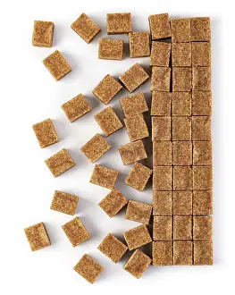 Sugar Cubes Drucke: Cubes of sugar on white background