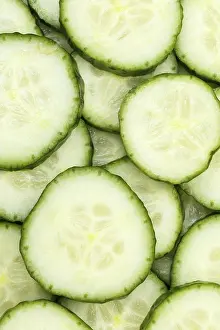 Top Down View Of Vegetables Drucke: Cucumbers Cucumber Vegetable Background from above