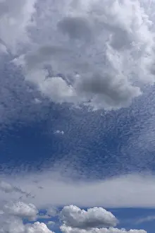 Cirrocumulus Cloud Drucke: Cumulus cloud (Cumulus) and Cirrocumulus