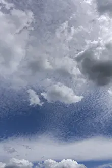 Cirrocumulus Cloud Drucke: Cumulus cloud (Cumulus) and Cirrocumulus