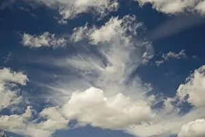 Cumulus Clouds Germany Drucke: Cumulus clouds in the blue sky