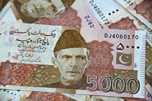 Paper Money Payment Drucke: Currency notes in Pakistani Rupees