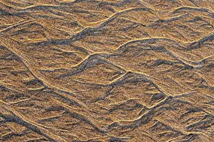 Sandy Beach Structures Drucke: Current marks in the sand, wave pattern in the sand