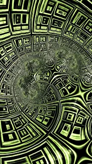 Computer Generated Background Drucke: Curved grid - abstract computer-generated image