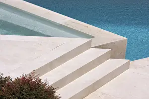Luxury Pool Abstract Drucke: Custom luxury pool and steps abstract