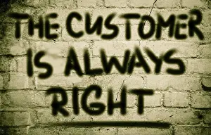 Symbolic Image Meaning Drucke: The Customer Is Always Right Concept