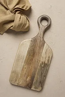 Rustic Wooden Tableware Drucke: Cutting board, wooden, rectangular shape
