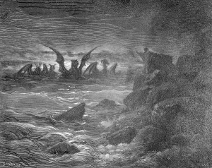 Old Testament Illustration Drucke: Daniel, chapter 7, verse 1, face of Prophet Daniel