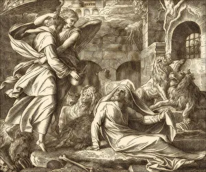 Julius Schnorr Von Carolsfeld Art Drucke: Daniel in the Lions Den, Old Testament
