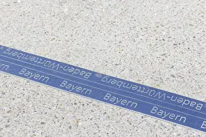 Central Europe Border Station Drucke: Danube bridge with border marker