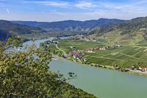 Danube River View Drucke: Danube, View towards Durnstein