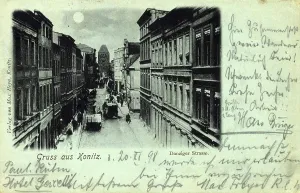 Historical Postcard Reproduction Drucke: Danziger StraBe in Konitz