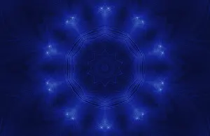 Geometric Background Design Drucke: Dark blue background with abstract glow pattern