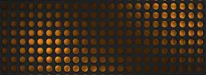 Digitally Generated Image Drucke: Dark metal grid pattern with golden background using as modern backdrop